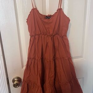 Rust Orange Tiered Dress